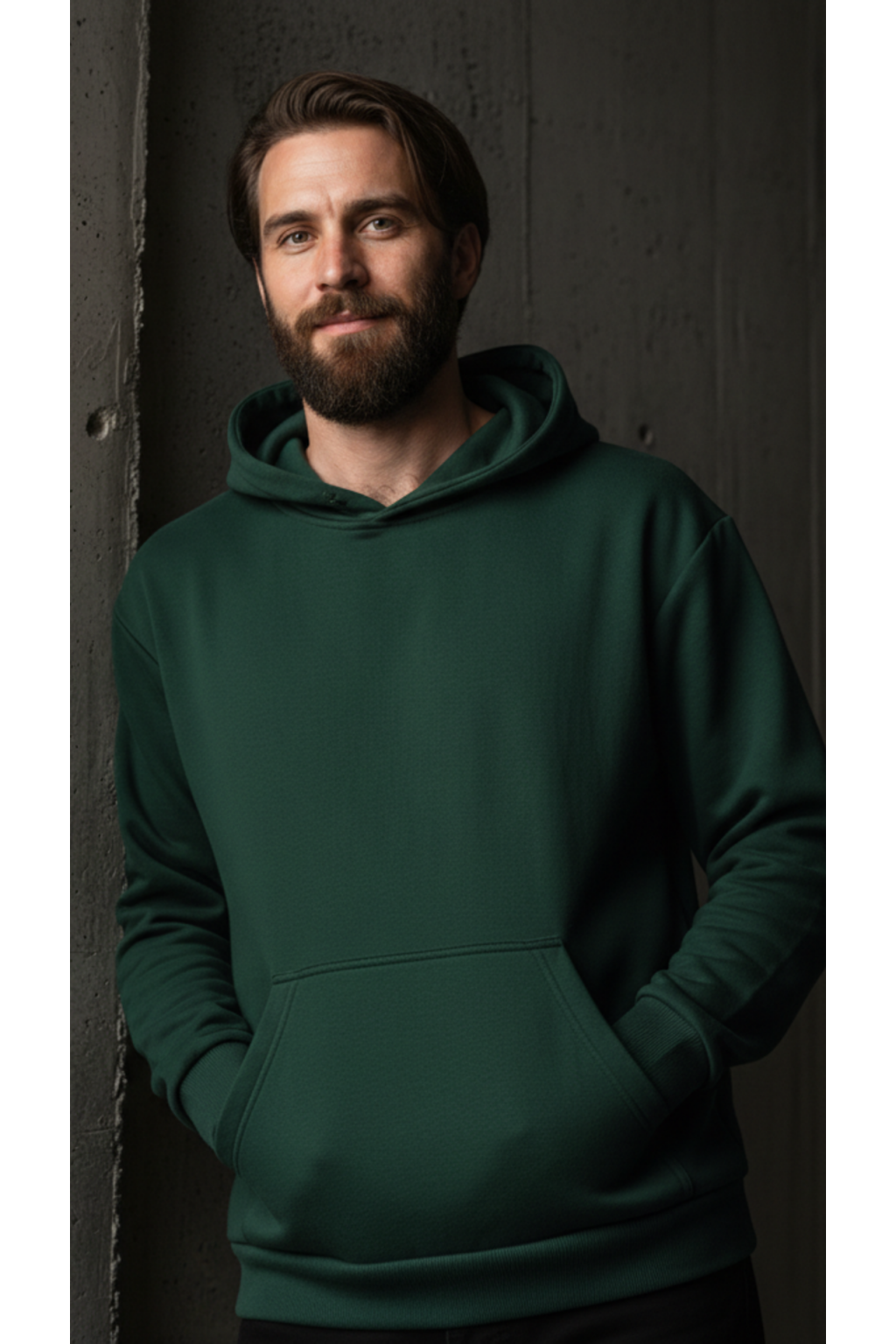 YEŞİL DİAGONAL SWEATSHIRT KAPŞONLU