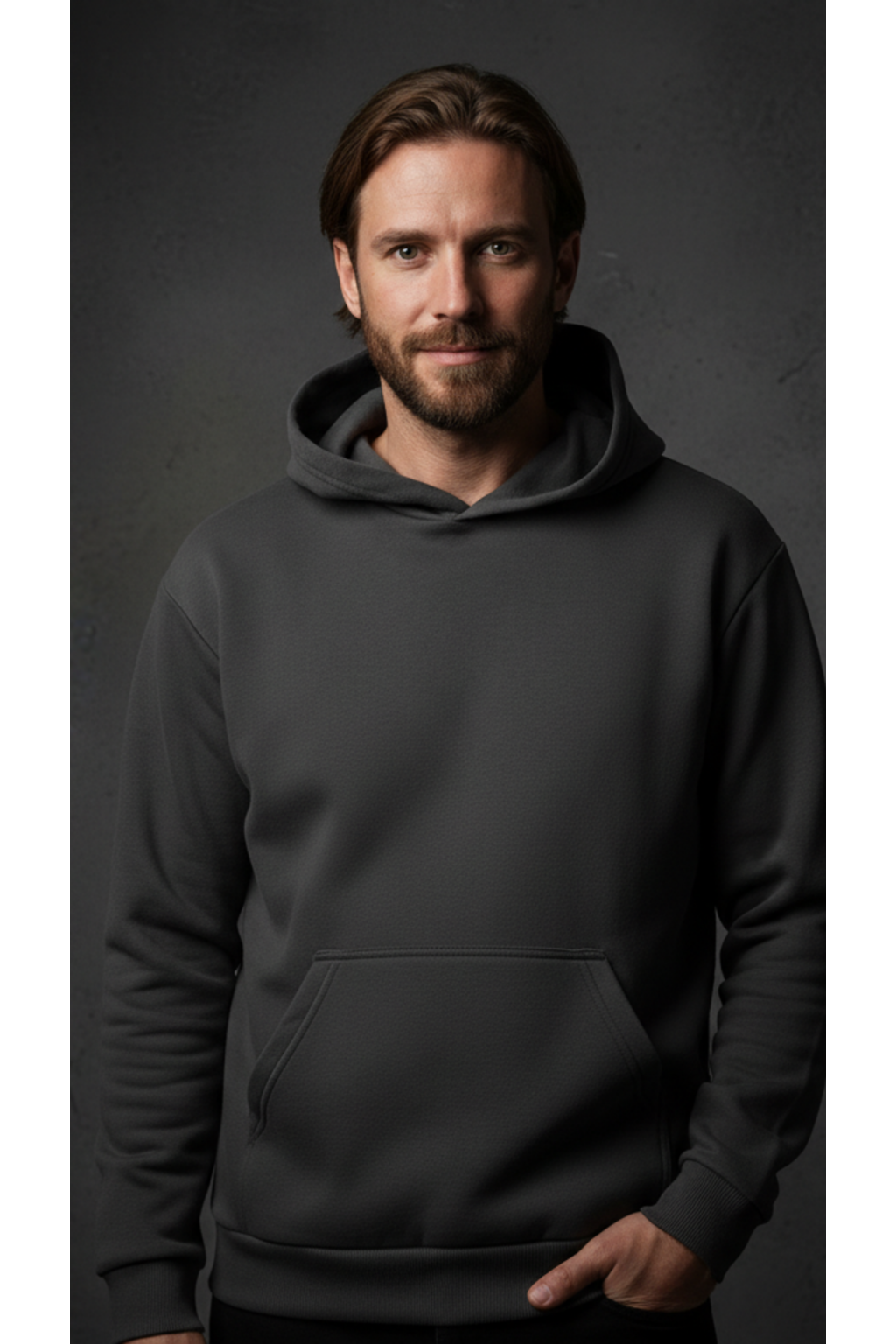KAHVERENGİ DİAGONAL SWEATSHIRT KAPŞONLU